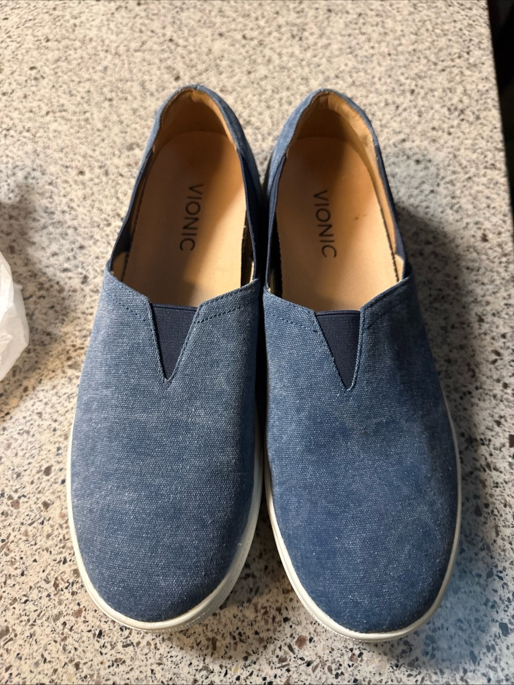 Vionic Women’s Slip-On Sneakers in Denim Blue